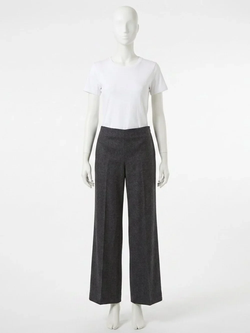 Armani Collezioni Antinea Dark Gray Virgin Wool Flare Trousers Size 6